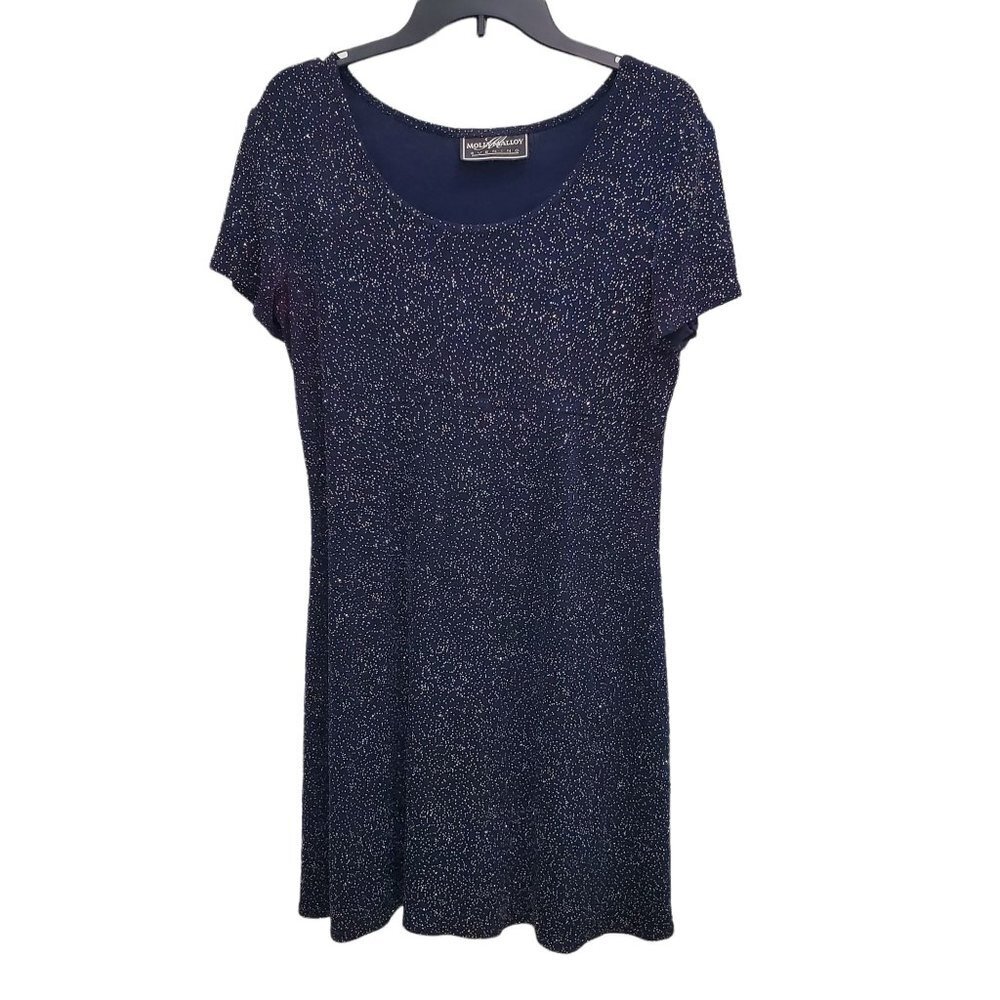 Molly‎ Malloy Evening Vintage Women's Rainbow Sparkle Slinky Shift Dress Size 10
